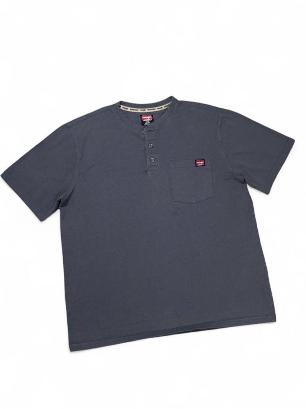 Wrangler workwear gray Henley shirt with pocket, size L